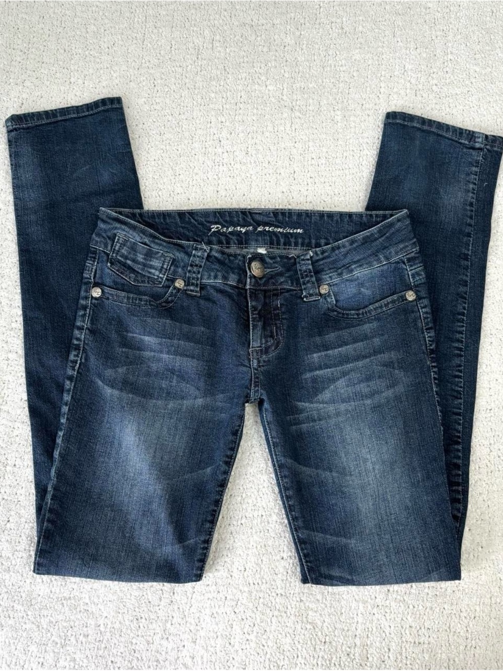 Y2K Papaya low rise faded skinny jeans
